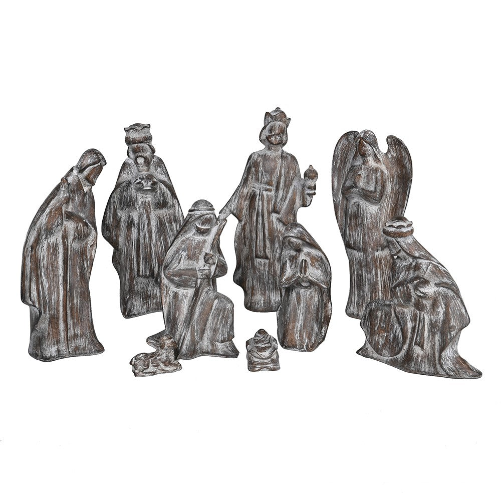 Nine Piece Grey Nativity Set | Annie Mo's