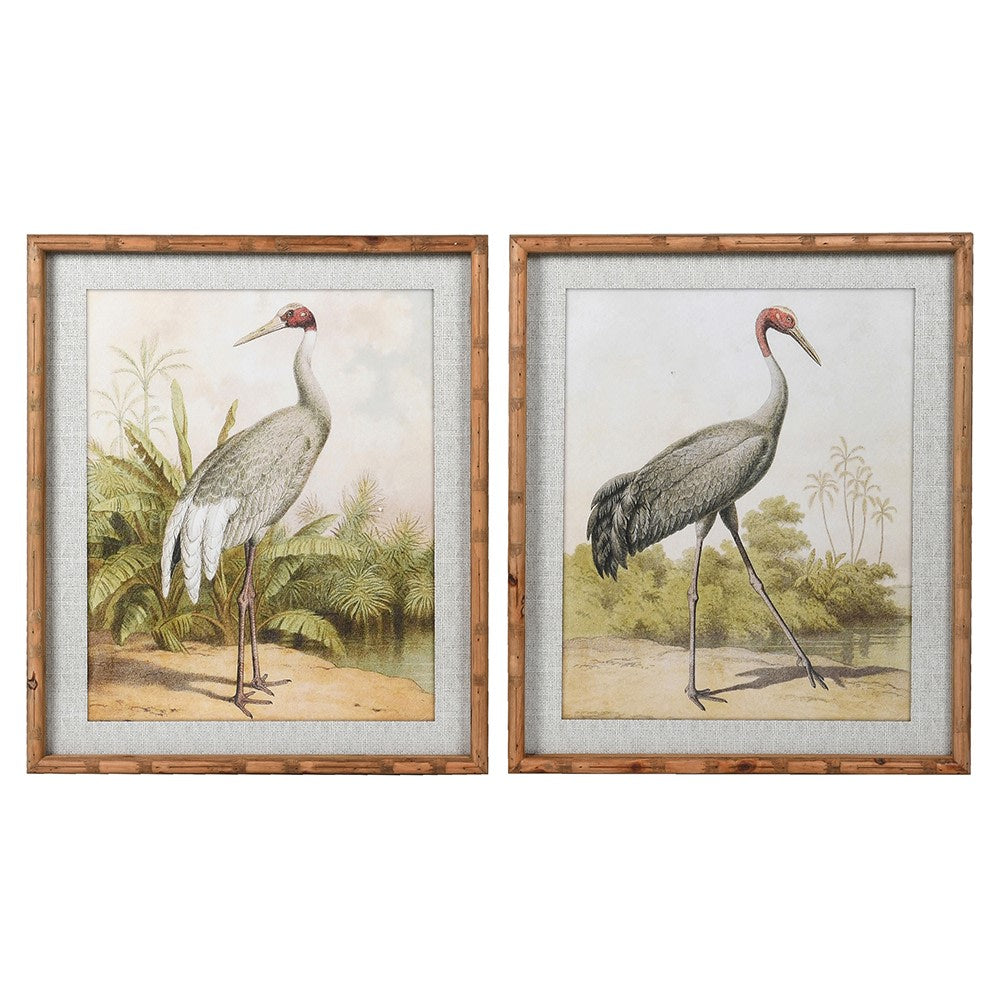 Set of Two Framed Stork Pictures 60cm | Annie Mo's