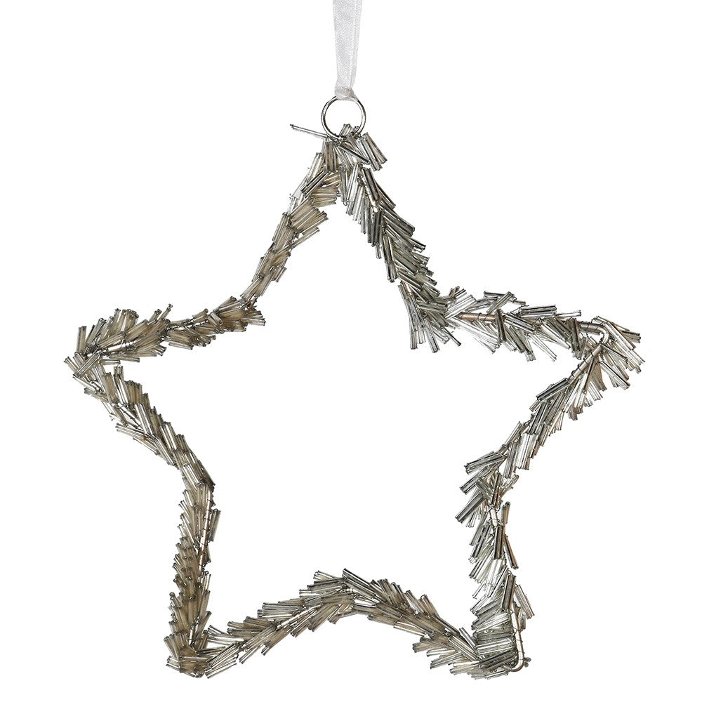 Silver Bead Star 20cm | Annie Mo's