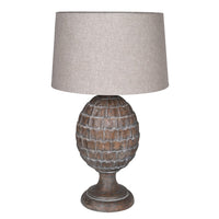 Distressed Artichoke Table Lamp with Linen Shade 77cm | Annie Mo's