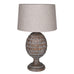 Distressed Artichoke Table Lamp with Linen Shade 77cm | Annie Mo's