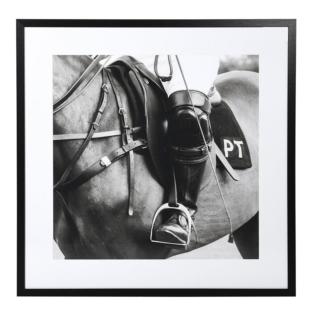 Saddle Up Monochrome Framed Print 100cm| Annie Mo's