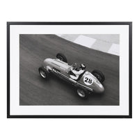 Framed Monochrome Vintage Racing Car 86cm | Annie Mo's