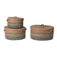 Set of Three Squat Lidded Baskets | Annie Mo's