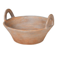 Distressed Pale Terracotta Bowl with Handles 29cm | Annie Mo's