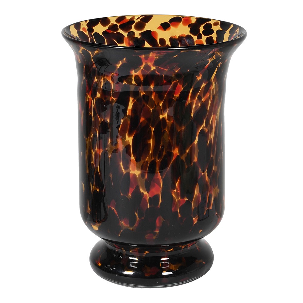 Large Black and Amber Tortoise Shell Effect Hurricane 30cm | Annie Mos