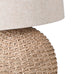 Rattan Orb Table Lamp with Linen Shade 70cm