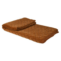 King Sized Velvet Padded Caramel Bed Spread 250cm | Annie Mo's