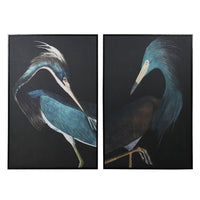 Set of Two Blue Framed Crane Canvas 120cm | Annie Mo's