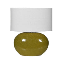 Olive Green Ceramic Table Lamp with Shade 50cm | Annie Mo's