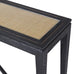 Narrow Ebony and Rattan with Tempered Glass Top Console Table 76cm