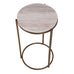 Compact Travertine Round Side Table 52cm