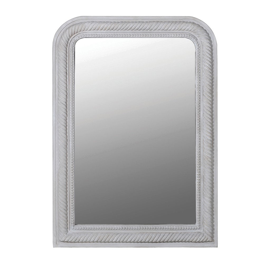 Grey Curved Corner Rope Edge Mirror 106cm | Annie Mo's