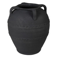Textured Black Terracotta Vase 38cm | Annie Mo's