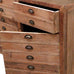 Medium Rustic Pine Faux Drawer Unit with Two Doors and Two Drawers 135cm