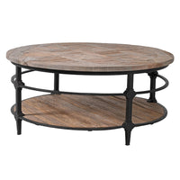 Reclaimed Oak Parquet Top Coffee Table 100cm | Annie Mo's