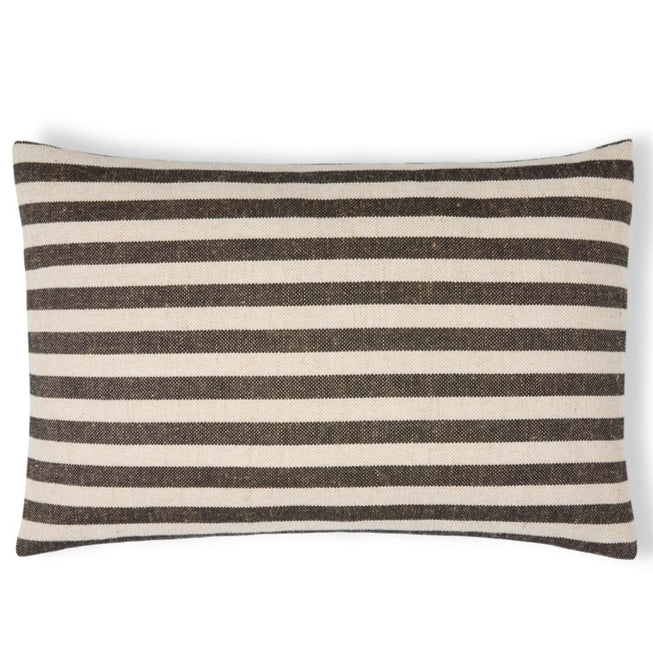 Arthur Large Oblong Cushion Heavy Cotton Linen | Coffee/Cream 60x40cm