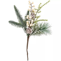 White Berry and Fircone Sprig 30cm | Annie Mo's