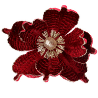 Dark Red Fabric Magnolia Pick | Annie Mo's