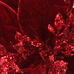 Dark Red Fabric Poinsettia Pick