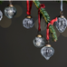 Dew Drop Baubles - Silver and Clear Boxed Set of Twelve