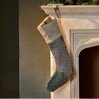 Dhanda Recycled Wool Stocking - Moss and Natural | Annie Mo's