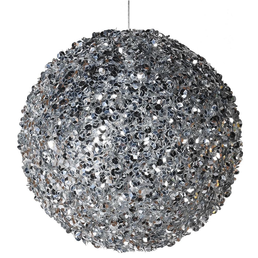 Large Silver Sequin Bauble 19cm | Annie Mo's