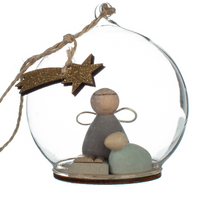 Dome with Wooden Angel and Sheep 9cm | Annie Mo's