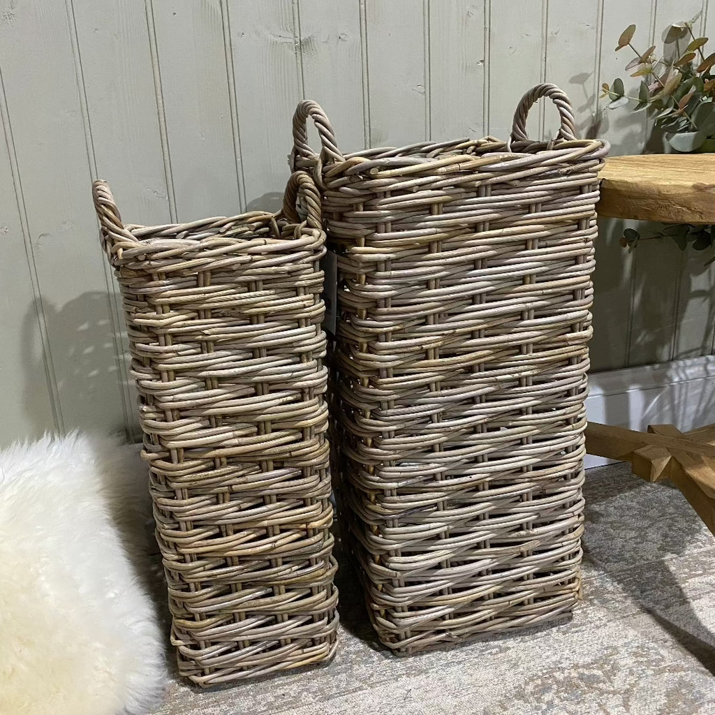 Umbrella Rattan Baskets with Ear Handles - Size Choice | Annie Mo's