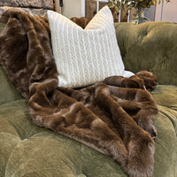 Faux Fur Brown Bear Throw 130 x 170cm