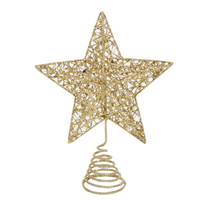 Gold Sparkling Wire Mesh Tree Top Star | Annie Mo's