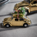 Golden Christmas Car - Size Choice