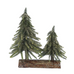 Green Fir Double Tree on Log with Golden Sparkles | Annie Mo's