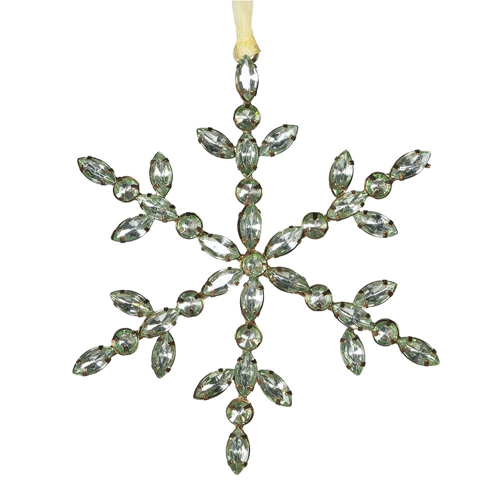 Green Rhinestone Snowflake 14cm | Annie Mo's