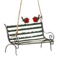 Hanging Park Bench with Robins 8cm | Annie Mo's