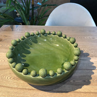 Emmerdale Green Bowl with Balls on Rim