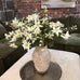 White Aquilegia Spray with Leaves 68cm