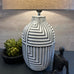 Abstract Ceramic Lamp with Linen Shade 60cm