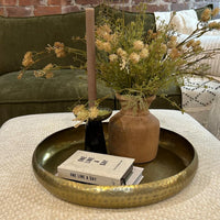 Antiqued Brass Round Tray 45cm