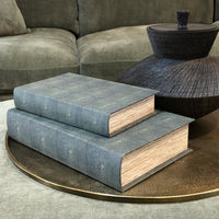 Set of Two Faux Shagreen Book Boxes 33cm