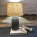 Dark Grey Ceramic Lamp with Linen Shade 51cm | Annie Mo's