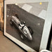 Framed Monochrome Vintage Racing Car 86cm