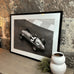 Framed Monochrome Vintage Racing Car 86cm