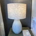 Bulbous Textured Cream Table Lamp with Linen Shade 57cm