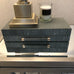 Set of Two Grey Shagreen Boxes 41cm