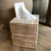 Rattan Square Artisan Weave Tissue Box