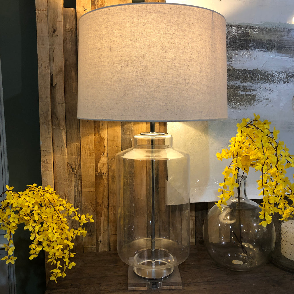 Glass Cylinder Lamp with Shade 79cm