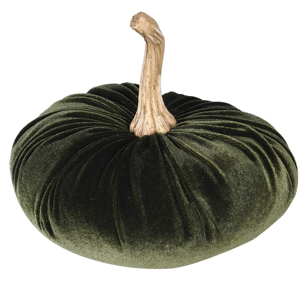 Small Dark Green Decorative Pumpkin 19cm | Annie Mo's