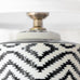 Black Ikat Ceramic Lamp with White Shade 52cm