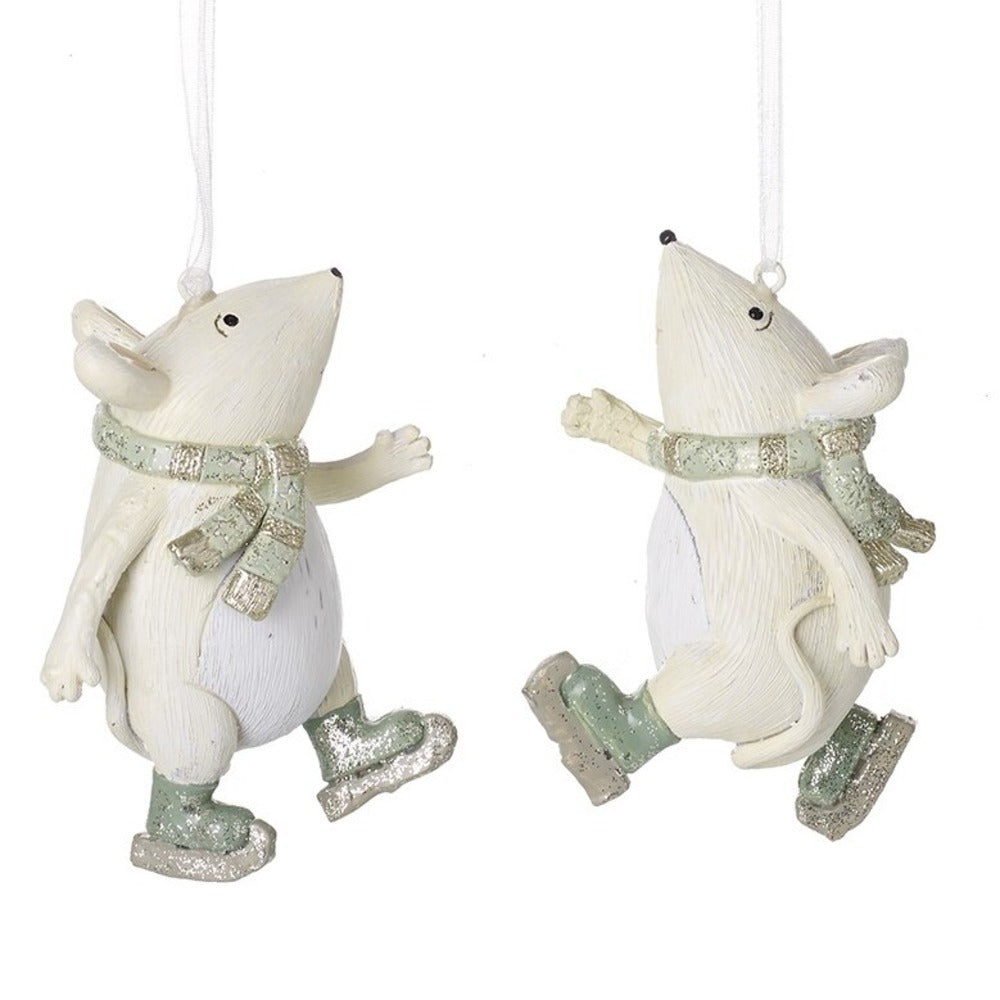 Small Hanging Skating Mice Set of Two Assorted 6cm | Annie Mo's